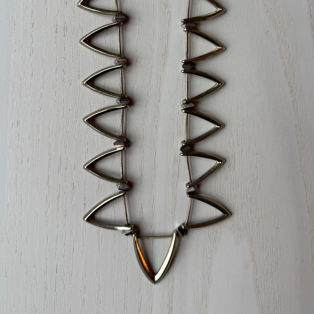 House of Harlow 1960 Silver Chevron Necklace